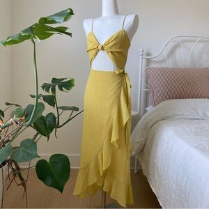Privacy Please Soleil Yellow Midi Dress Size XS